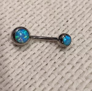 Opal belly ring